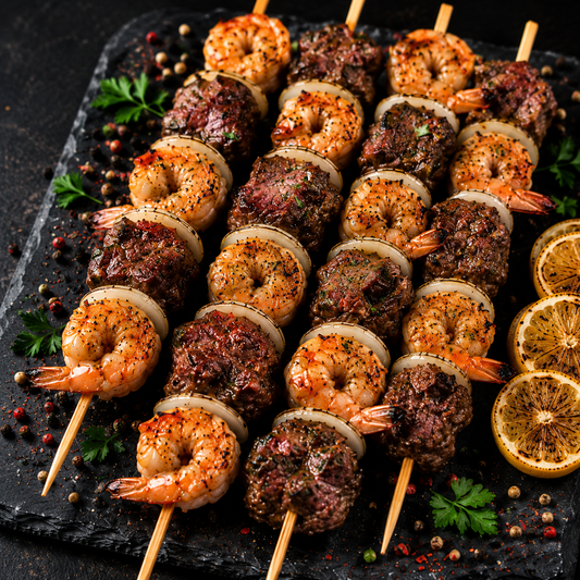 Chef Ali Signature Surf & Turf Kebab – Mix Shrimp & Lamb