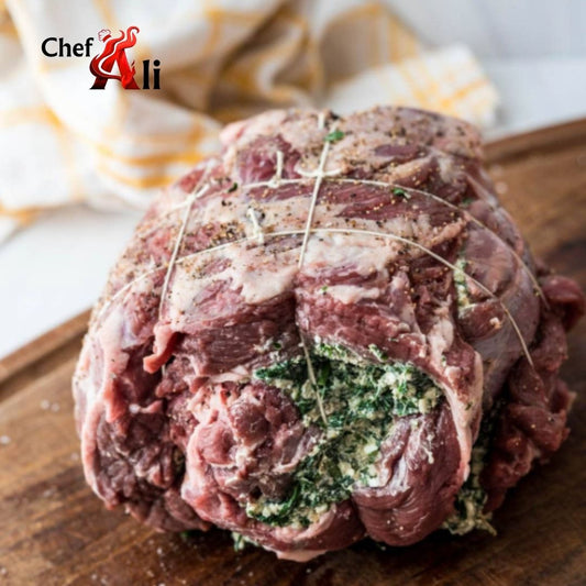 Stuffed Rolled Boneless Lamb Leg Skewer